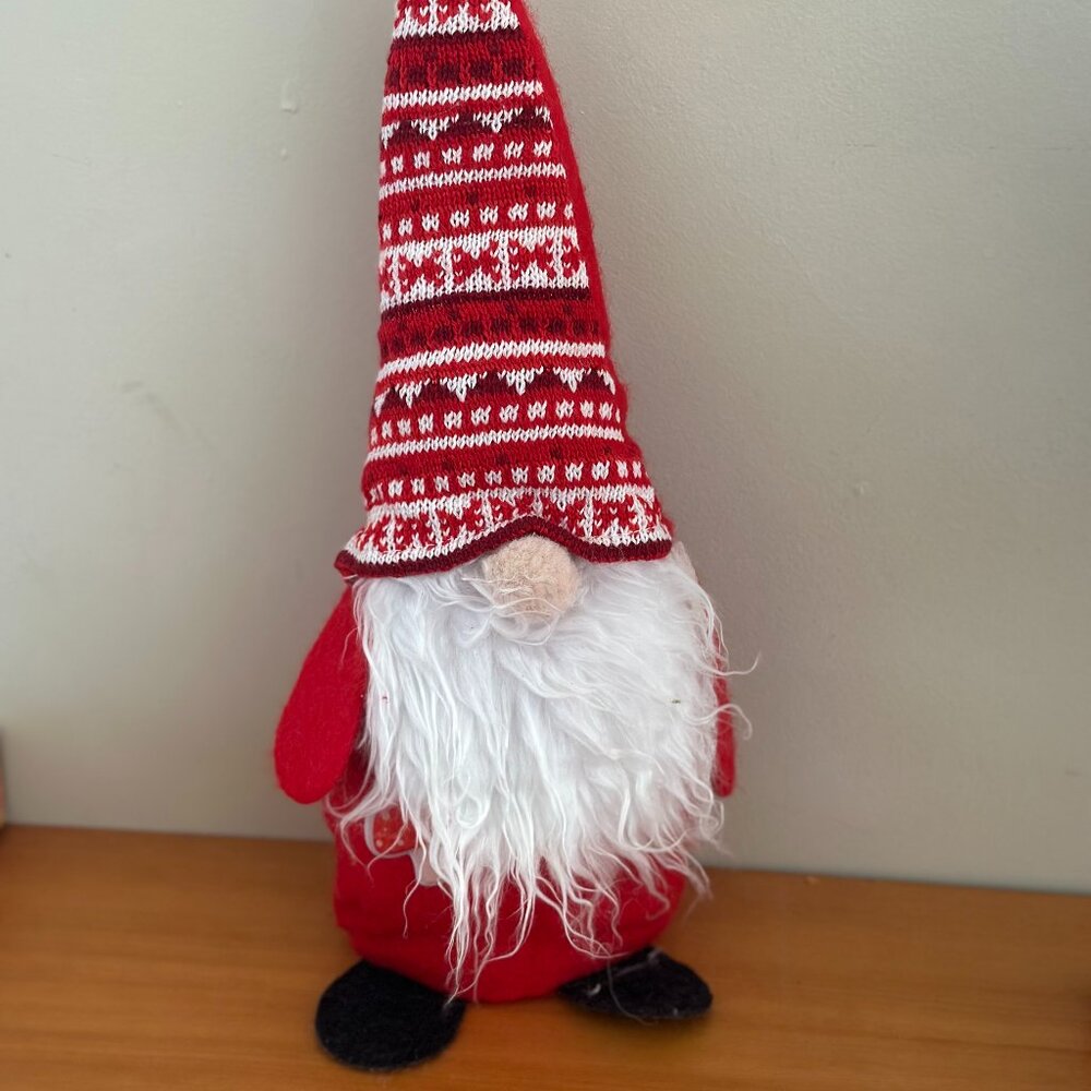 Christmas Gnome Doorstop Weighted Fair Isle Santa Winter Whimsy Aldi‎ Mushroom